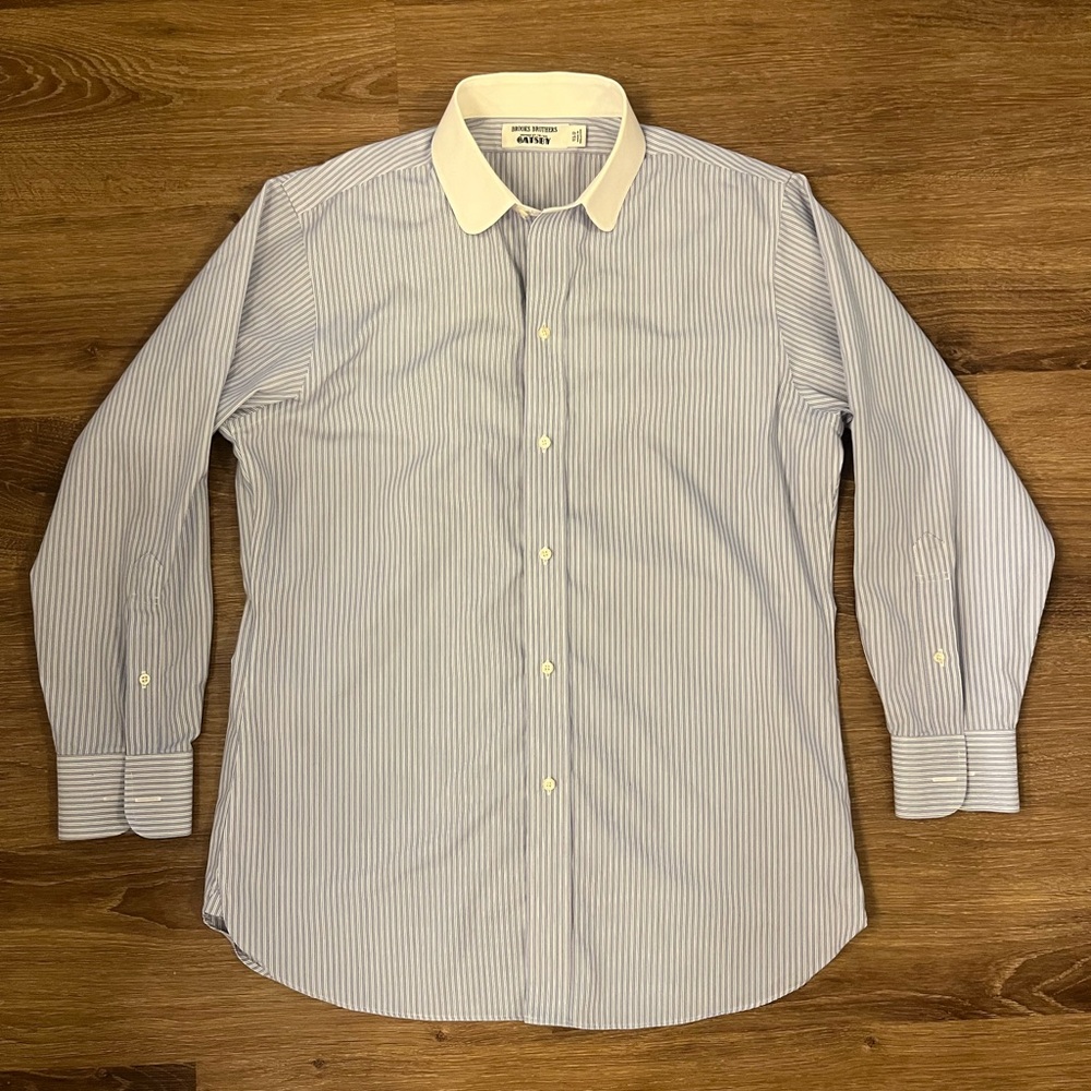Brooks Brothers Great Gatsby Club Collar Dress Shirt 15.5